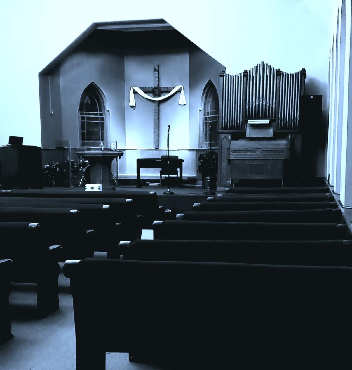 Interior of the historic church building