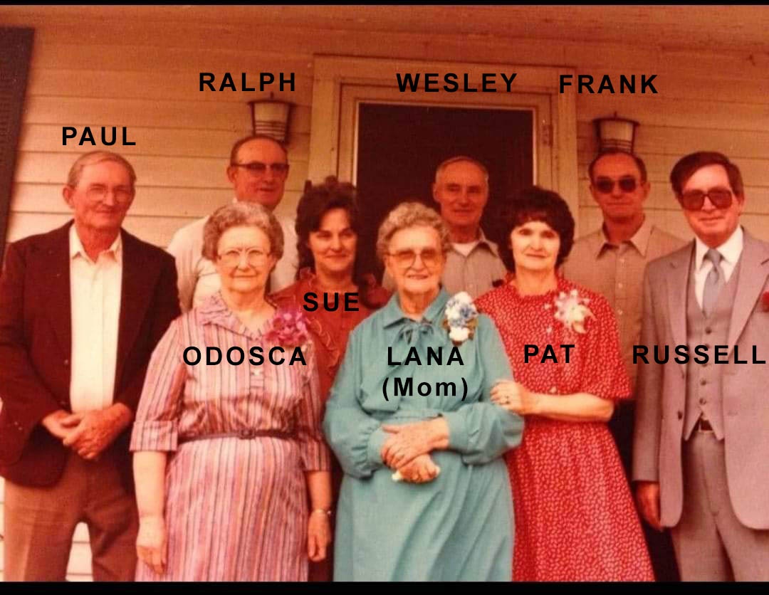 Russell with members of his family